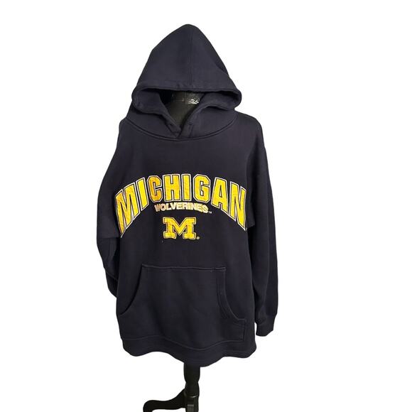Michigan Wolverines Colosseum Hoodie Mens Medium Black With Pocket - Picture 1 of 8